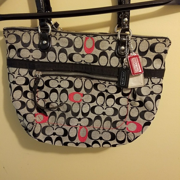 Coach Handbags - Coach Black/Gray with Maroon inside